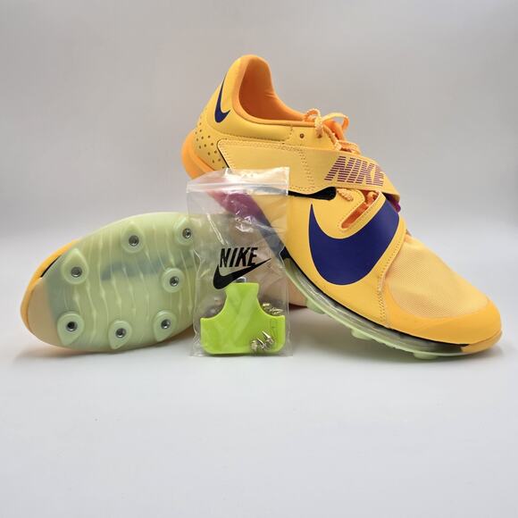 Nike Long Jump Elite Men\'s Sz 10.5 Track & Field Spikes FZ9326-800 Citron Yellow main image 6